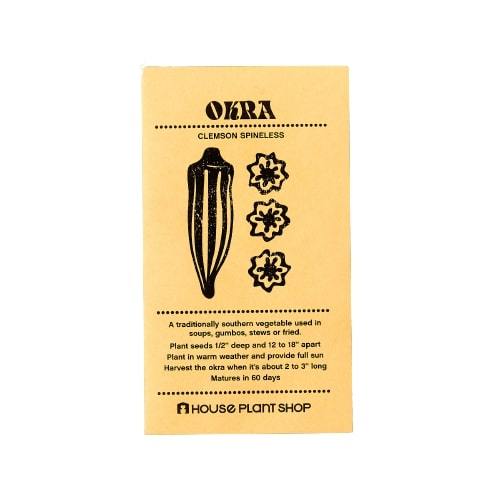Okra 'Clemson Spineless' Seed Packet
